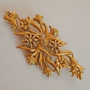 MONET Goldtone Flower & Vine Brooch